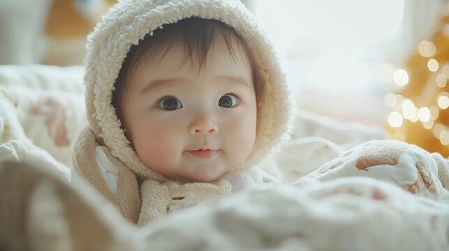 Newborn baby in hospital with nurse,nurse standing in maternity ward and holding newborn baby in her arms,After birth vaccine concept,clinic setting,Healthcare.