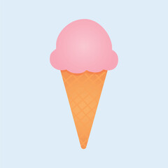 Delicious Pink Ice Cream Cone with Waffle Cone Perfect for Summer Treats