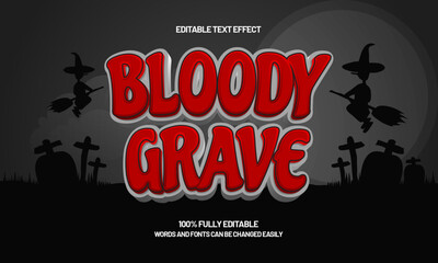 bloody grave editable text effect