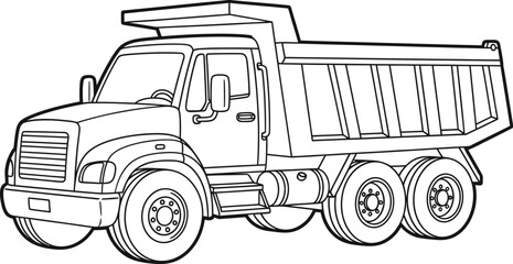 Dump truck coloring page printable free easy transportation vehicle
