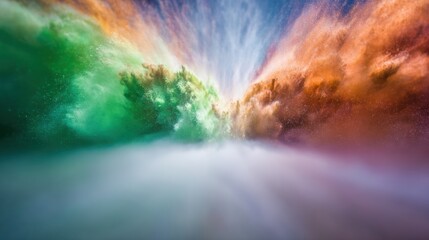 Vibrant colors blend in a stunning display of nature's beauty at sunrise