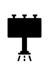 Obraz premium Bold yellow and black billboard design with abstract shapes silhouette