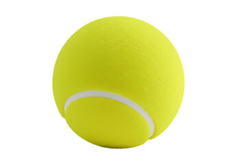 Closeup of a Single Tennis Ball isolated on transparent background