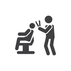 Black fill barber icon design
