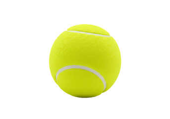 Closeup of a Yellow Tennis Ball on Black Background isolated on transparent background