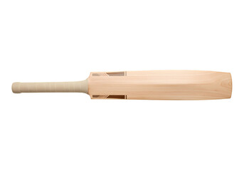 Closeup View of a Light Beige Cricket Bat isolated on transparent background