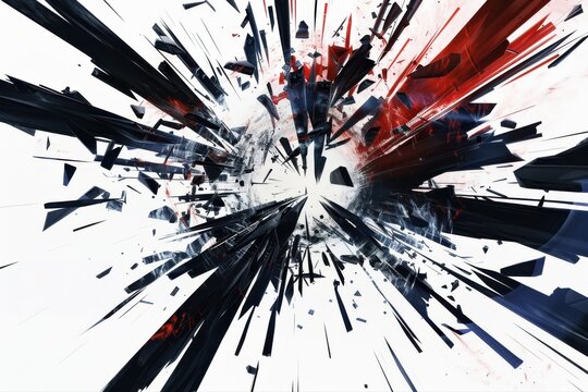 Abstract Explosion Illustration Red Black Art Graphic Design Modern on transparent background