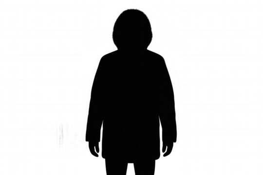 Person silhouette with hood, displaying mystery, anonymity, and shadow, against a transparent background - Powered by Adobe