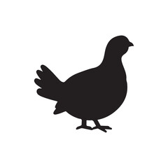 Blue grouse silhouette icon vector flat illustration design on white background