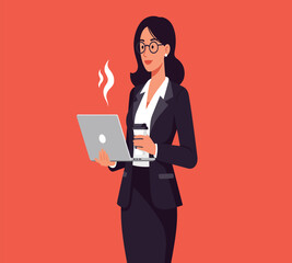 Modern Business Women Vector Illustration | Professional Female Office Workers | Corporate Woman Team | Flat Design | Business Lady Concept
