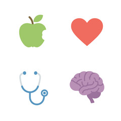 Simple Flat Illustration of Medical Health Concept Icons Collage