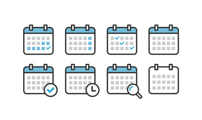カレンダーのイラストアイコンセット