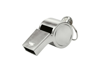 Metal Whistle Referee Coach Emergency Signal isolated on transparent background