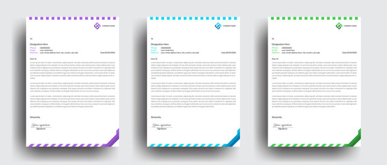 Modern Corporate Business Letterhead Colorful Design Set Collection