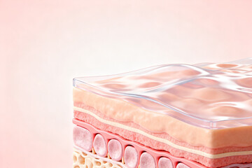 Human skin layers under magnification