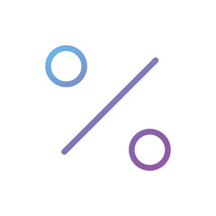 Percent line gradient icon design