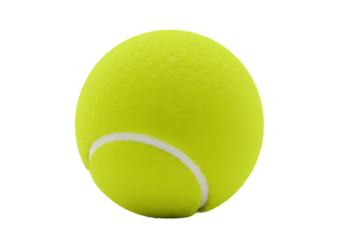 Tennis Ball Bright Yellow Sports Equipment CloseUp isolated on transparent background