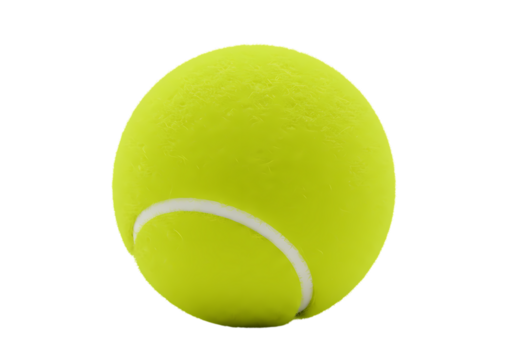 Tennis Ball Bright Yellow Sports Equipment CloseUp isolated on transparent background