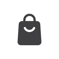 Online shopping bag fill black icon design