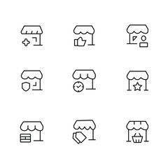 E-commerce online shopping line icon pack