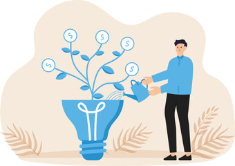 Creativity and intelligence for creating new ideas, thought process and logic for innovation, new opportunities for great success and development
