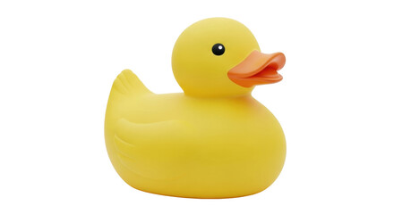 Isolated yellow rubber ducky, a popular bath toy for children, kids, a symbol of childhood