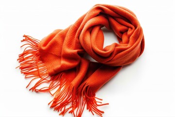 Warm embrace of orange scarf A cozy winter fashion statement soft stylish on transparent background
