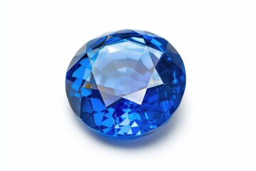 Dazzling sapphire gemstone brilliant cut captivating blue hue faceted on transparent background