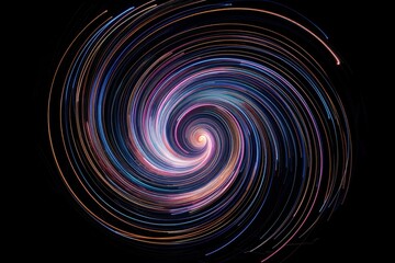 Energetic Swirl of Light Hypnotic Spiral Abstract Art Dark Background on transparent background