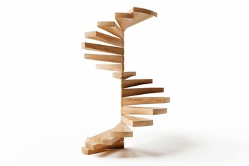 Wooden Spiral Staircase Ascends Gracefully A Miniature Architectural on transparent background