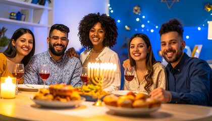 Happy Hanukkah celebration background