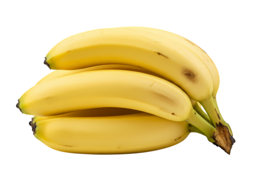 Ripe Yellow Bananas Bunch Closeup isolated on transparent background - Powered by Adobe