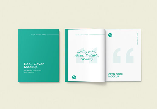 Editable Open Book Cover Mockup Template