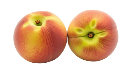 Isolated peaches, fresh and juicy summer fruit, close-up macro view, healthy and tasty food