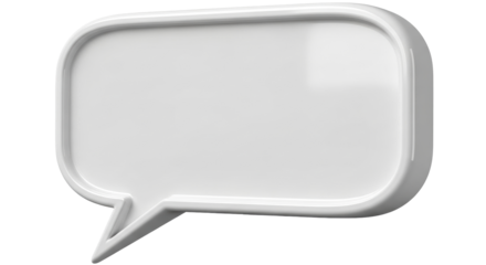 Isolated blank speech bubble with rounded corners for message or quotation display space