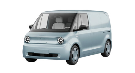 Isolated electric commercial van for delivery services, clean energy transportation solution
