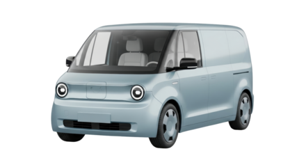 Isolated electric commercial van for delivery services, clean energy transportation solution