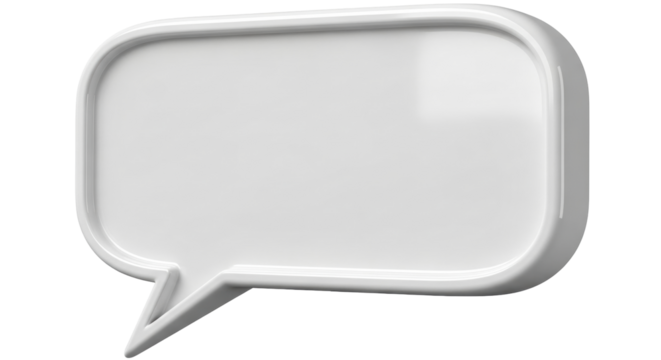 Isolated blank speech bubble with rounded corners for message or quotation display space