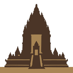 Obraz premium Prambanan Temple Silhouette Icon (Indonesia, Java) Landmark