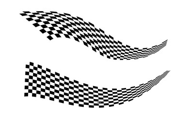 Race flag. Checkered flag. Racing stripes. Race motorsport graphics. Vector illustration