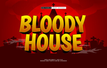 bloody house editable text effect