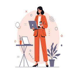 Modern Business Women Vector Illustration | Professional Female Office Workers | Corporate Woman Team | Flat Design | Business Lady Concept