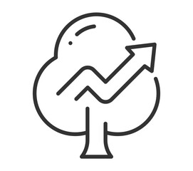 Cloud computing development with bird and arrow line icon