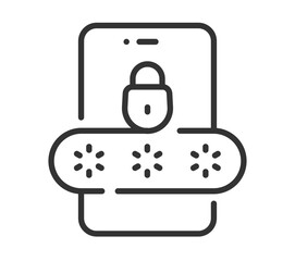 Smartphone security: password protection and lock icon illustration