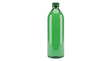 Isolated green reusable glass bottle for mineral water, soda, cold drink and juice