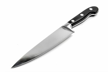 Professional chef s knife isolated precision stainless steel blade sharp on transparent background