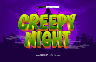 creepy night editable text effect