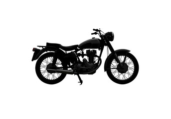 Obraz premium Powerful Cruiser Motorcycle Sleek Black Design Nighttime Setting isolated on transparent background