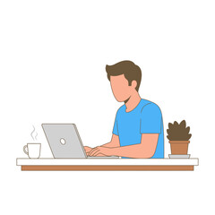People Working from Home Illustration