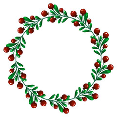 Festive Green Vine and Red Berry Wreath
